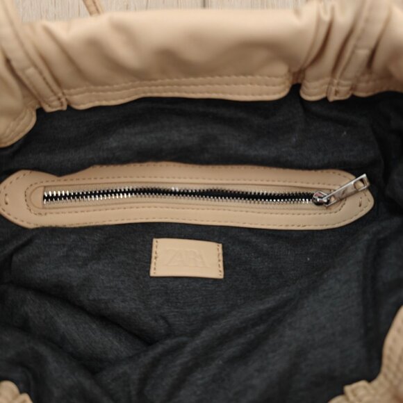 Zara Cream Large Shopper Tote Bag - Picture 10 of 12